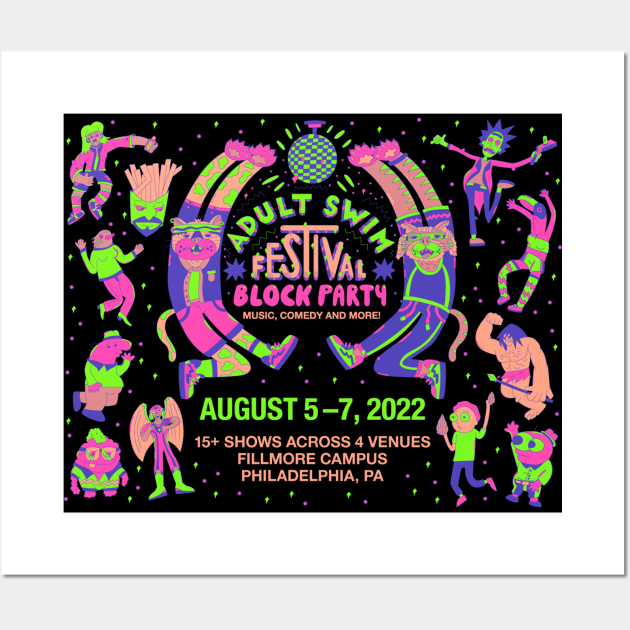 adult swim festival block party philadelphia 2022 Wall Art by Olympussure